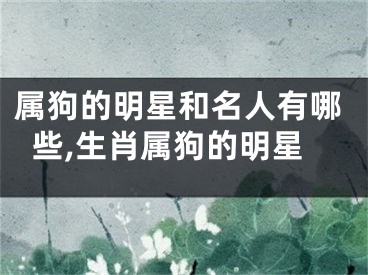 属狗的明星和名人有哪些,生肖属狗的明星