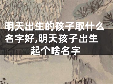 明天出生的孩子取什么名字好,明天孩子出生起个啥名字