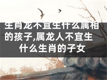 生肖龙不宜生什么属相的孩子,属龙人不宜生什么生肖的子女