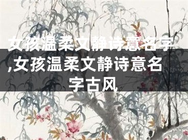 女孩温柔文静诗意名字,女孩温柔文静诗意名字古风