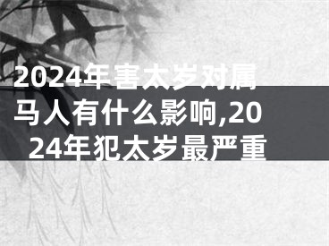 2024年害太岁对属马人有什么影响,2024年犯太岁最严重