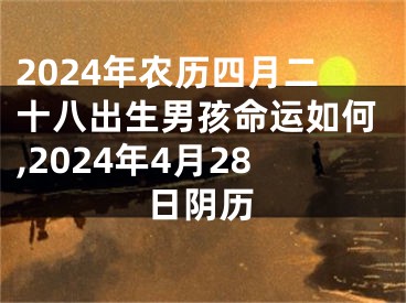 2024年农历四月二十八出生男孩命运如何,2024年4月28日阴历
