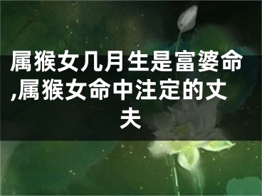 属猴女几月生是富婆命,属猴女命中注定的丈夫