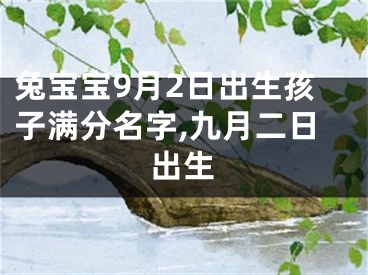 兔宝宝9月2日出生孩子满分名字,九月二日出生
