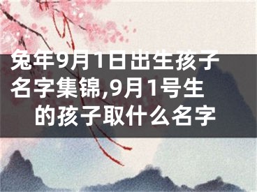 兔年9月1日出生孩子名字集锦,9月1号生的孩子取什么名字