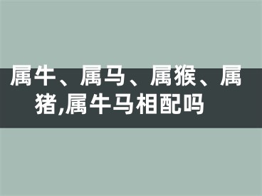 属牛、属马、属猴、属猪,属牛马相配吗