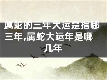 属蛇的三年大运是指哪三年,属蛇大运年是哪几年