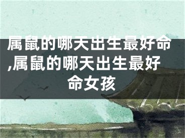 属鼠的哪天出生最好命,属鼠的哪天出生最好命女孩