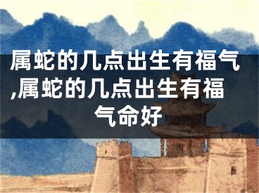 属蛇的几点出生有福气,属蛇的几点出生有福气命好