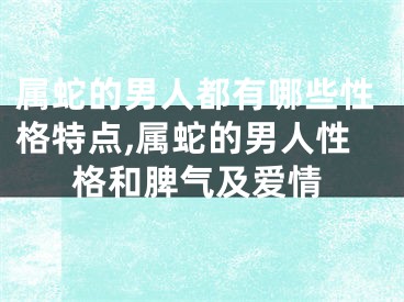 属蛇的男人都有哪些性格特点,属蛇的男人性格和脾气及爱情