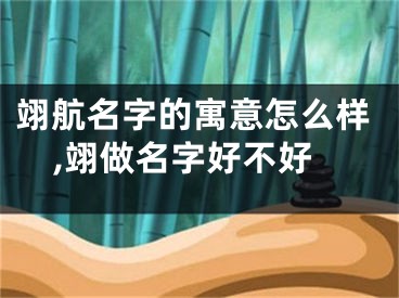 翊航名字的寓意怎么样,翊做名字好不好