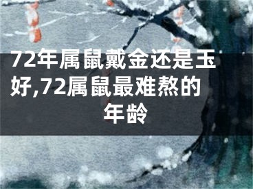 72年属鼠戴金还是玉好,72属鼠最难熬的年龄