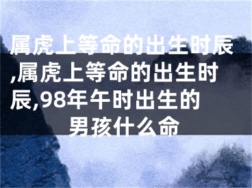 属虎上等命的出生时辰,属虎上等命的出生时辰,98年午时出生的男孩什么命