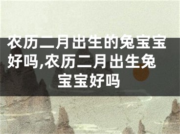 农历二月出生的兔宝宝好吗,农历二月出生兔宝宝好吗