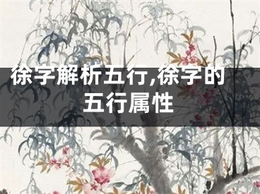 徐字解析五行,徐字的五行属性