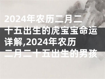 2024年农历二月二十五出生的虎宝宝命运详解,2024年农历二月二十五出生的男孩