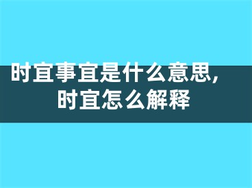 时宜事宜是什么意思,时宜怎么解释