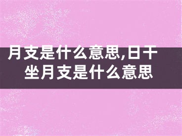 月支是什么意思,日干坐月支是什么意思