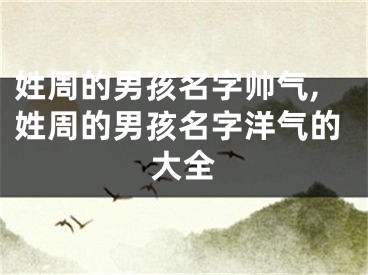 姓周的男孩名字帅气,姓周的男孩名字洋气的大全