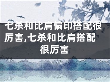 七杀和比肩偏印搭配很厉害,七杀和比肩搭配很厉害