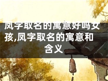 凤字取名的寓意好吗女孩,凤字取名的寓意和含义