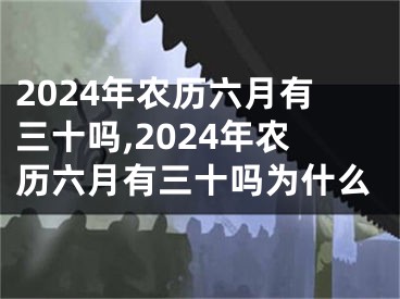 2024年农历六月有三十吗,2024年农历六月有三十吗为什么