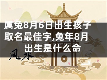 属兔8月6日出生孩子取名最佳字,兔年8月出生是什么命