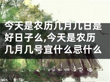今天是农历几月几日是好日子么,今天是农历几月几号宜什么忌什么