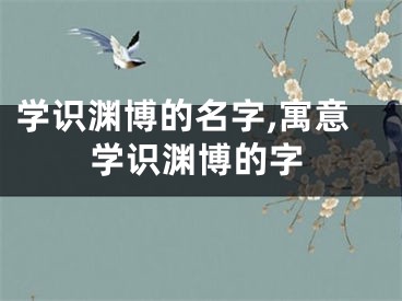 学识渊博的名字,寓意学识渊博的字