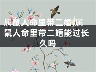 属鼠人命里带二婚,属鼠人命里带二婚能过长久吗