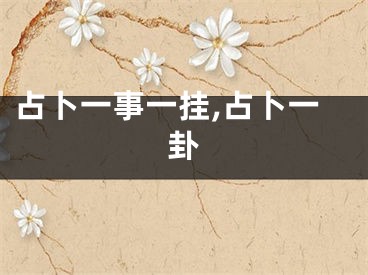 占卜一事一挂,占卜一卦