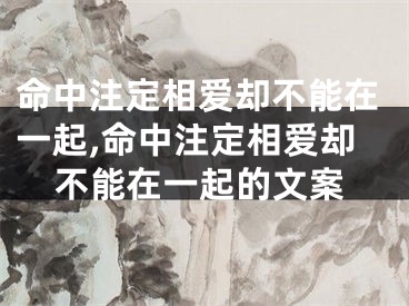 命中注定相爱却不能在一起,命中注定相爱却不能在一起的文案