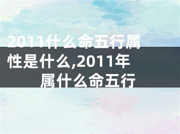 2011什么命五行属性是什么,2011年属什么命五行