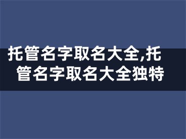 托管名字取名大全,托管名字取名大全独特