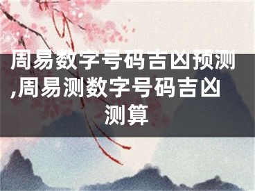 周易数字号码吉凶预测,周易测数字号码吉凶测算