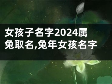 女孩子名字2024属兔取名,兔年女孩名字