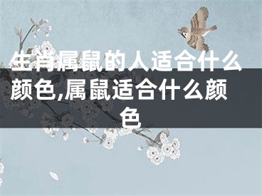 生肖属鼠的人适合什么颜色,属鼠适合什么颜色