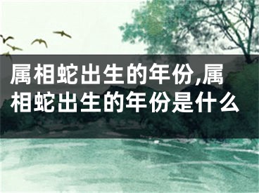 属相蛇出生的年份,属相蛇出生的年份是什么