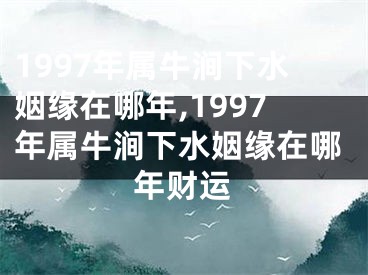 1997年属牛涧下水姻缘在哪年,1997年属牛涧下水姻缘在哪年财运