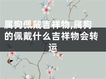属狗佩戴吉祥物,属狗的佩戴什么吉祥物会转运