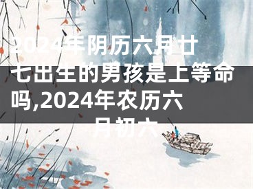2024年阴历六月廿七出生的男孩是上等命吗,2024年农历六月初六