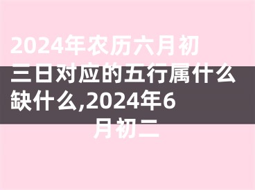 2024年农历六月初三日对应的五行属什么缺什么,2024年6月初二
