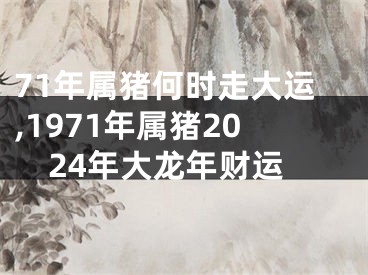 71年属猪何时走大运,1971年属猪2024年大龙年财运