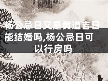 杨公忌日又是黄道吉日能结婚吗,杨公忌日可以行房吗