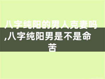 八字纯阳的男人克妻吗,八字纯阳男是不是命苦