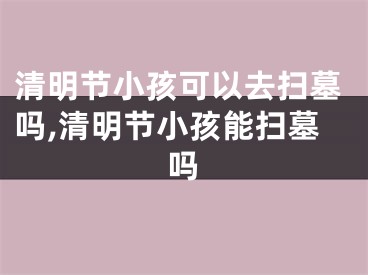 清明节小孩可以去扫墓吗,清明节小孩能扫墓吗