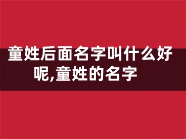 童姓后面名字叫什么好呢,童姓的名字