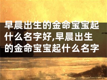 早晨出生的金命宝宝起什么名字好,早晨出生的金命宝宝起什么名字