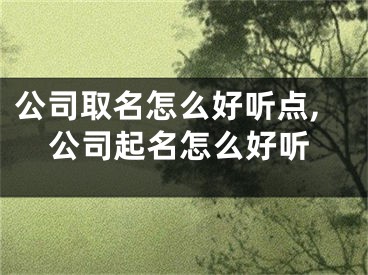 公司取名怎么好听点,公司起名怎么好听