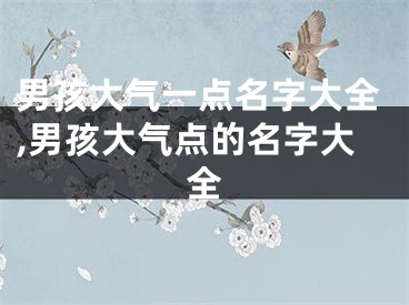 男孩大气一点名字大全,男孩大气点的名字大全
